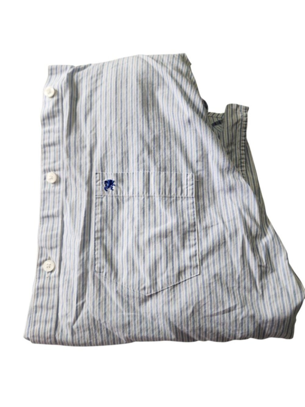 Mens Mossimo Blue White Stripe Button Dress Shirt Premium Vintage 100% Cotton L - Picture 6 of 10